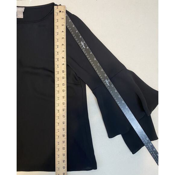 Chicos Blouse Womens Sz 2 US Large Black Career Office Work Day To Night Shirt - Picture 9 of 9